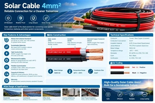 10 wiodących fabryk kabli solarnych 4 mm2 na świecie w 2026 r.